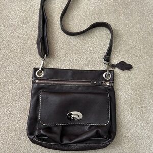 Roots Chocolate Brown leather purse